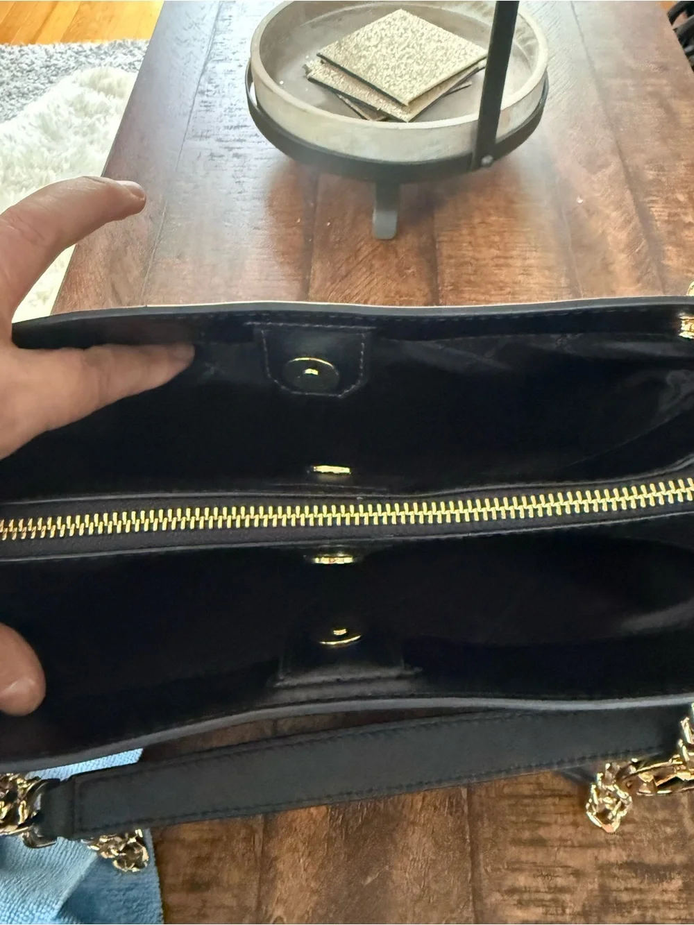 Michael Kors Black Quilted Leather Shoulder Bag with Gold Chain NWT $498